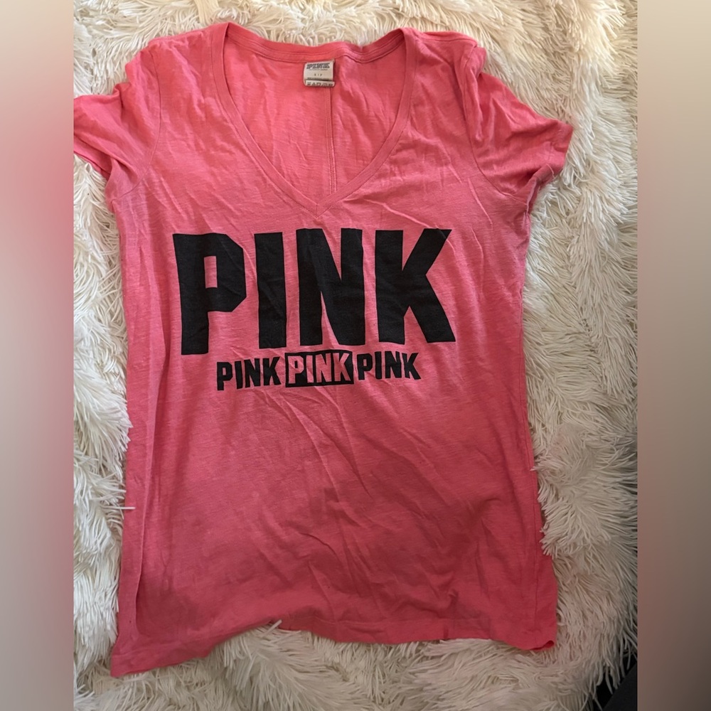 PINK Victoria's Secret Hot Pink Graphic Tee